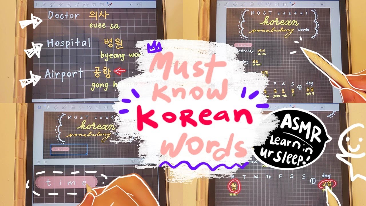 ASMR Teaching you Korean (lets travel after covid ✈) | iPad writing sounds, whispering, mouth sounds