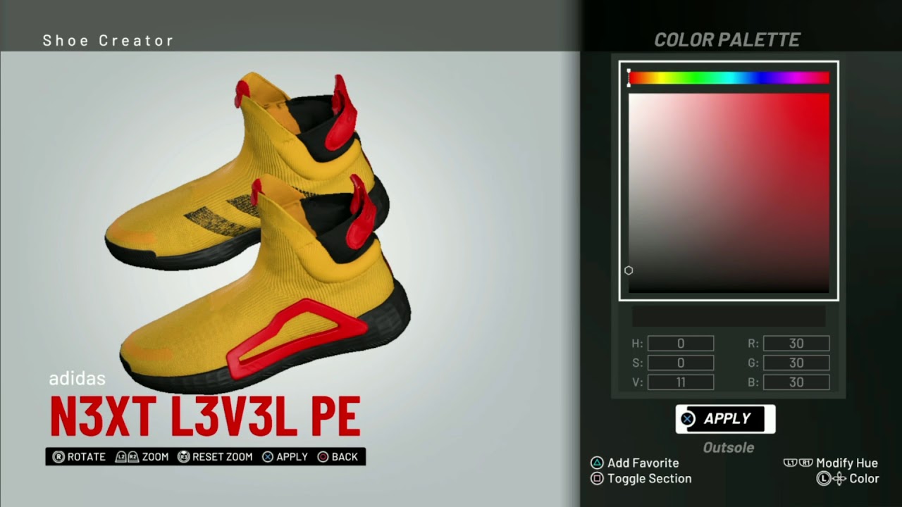NBA 2K19 Shoe Creator | Adidas N3XT L3V3L PE - YouTube