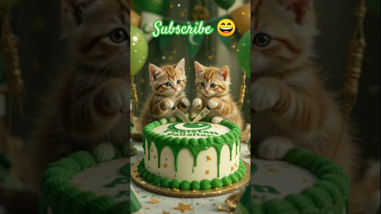 Pakistan independence day 14 August cut cat cake cutting 