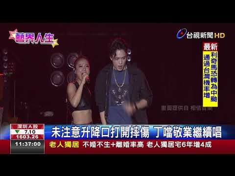 丁噹踩空摔落2.1公尺高舞台歌迷嚇壞