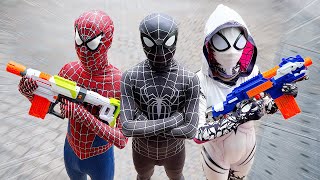 TEAM SPIDER-MAN vs BAD GUY TEAM | RESCUE VENOM From BAD-HERO ( Live Action ) Team Spiderman parkour