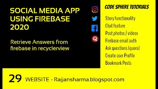 Retrieve answer || retrieve data from firebase to recyclerview || Firebase tutorials 2020