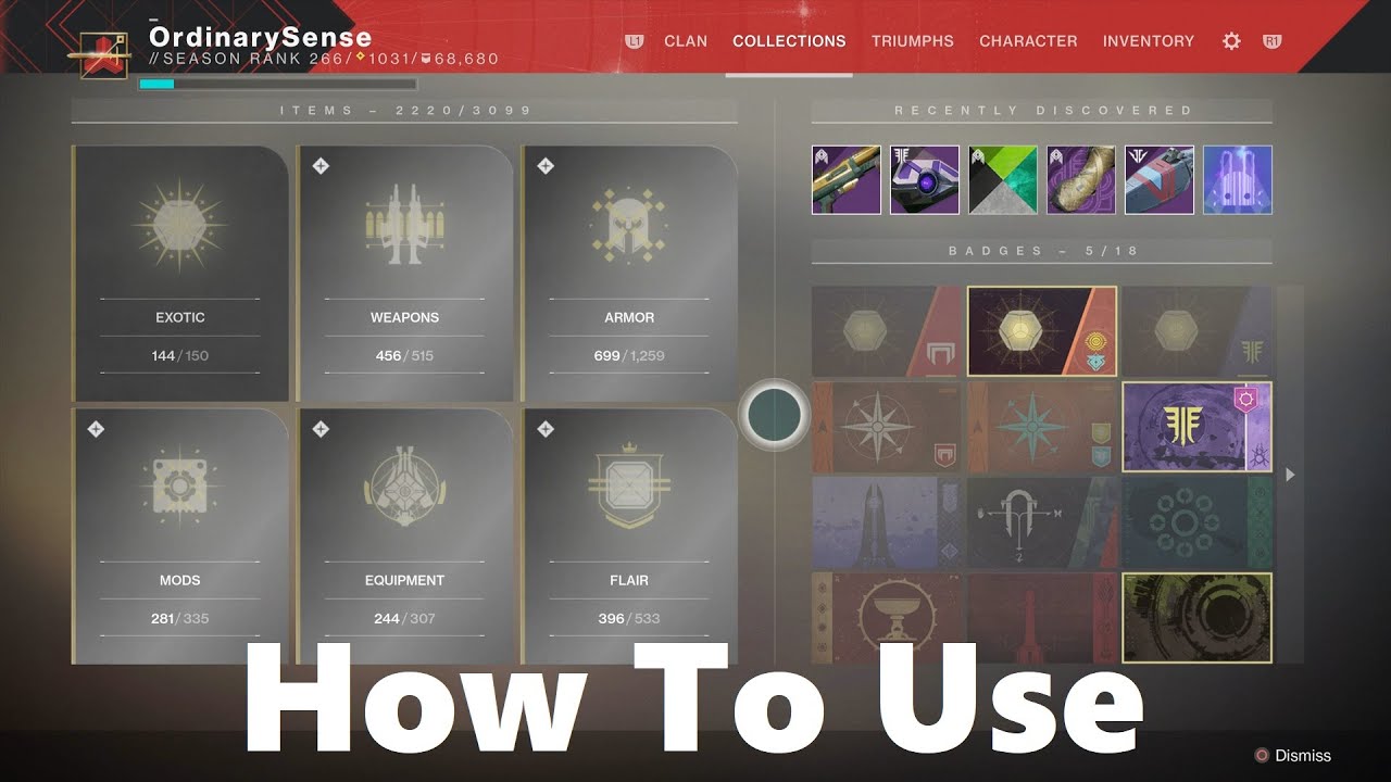 Where Is The Collections In Destiny 2 How To Use Collections As A New
