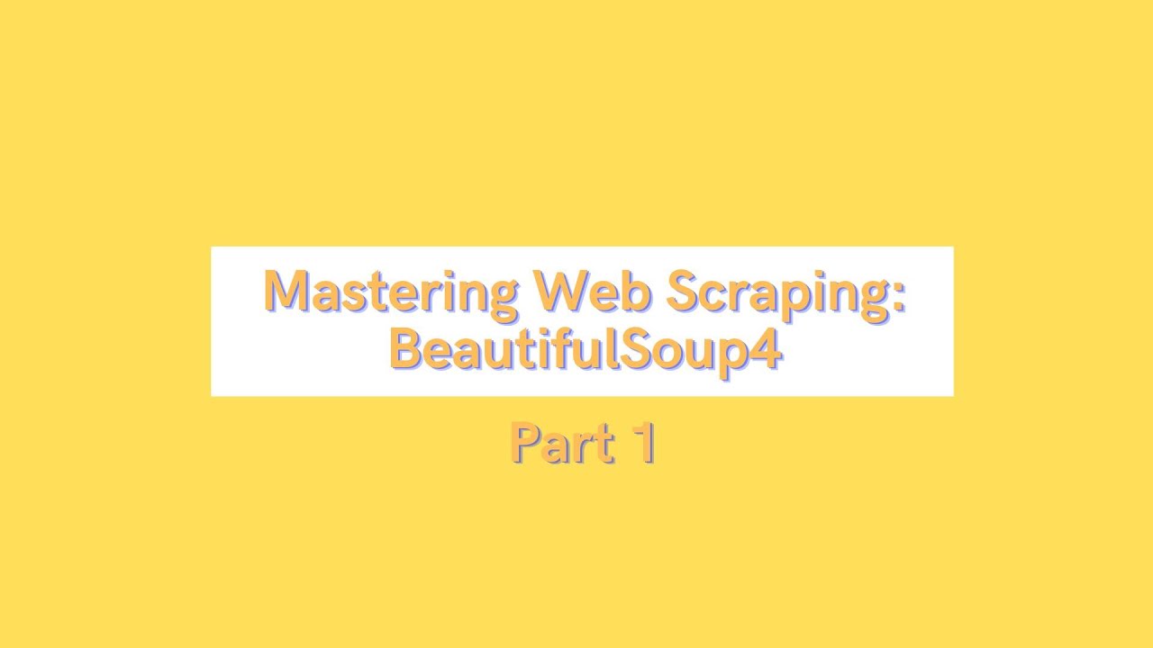 Web Scraping with Python - Part 1 - BeautifulSoup Tutorial 🔥 - YouTube