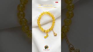 ✨💛🎶 Yellow Crystal Music Charm Bracelet | Elegant Handmade Jewellery💛🎵✨#SatamMayil_Designz🦚#shorts