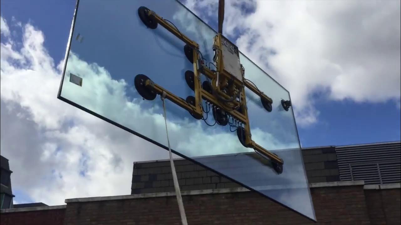 Impressive Crane Lift of Architectural Glass in London GoPro Footage