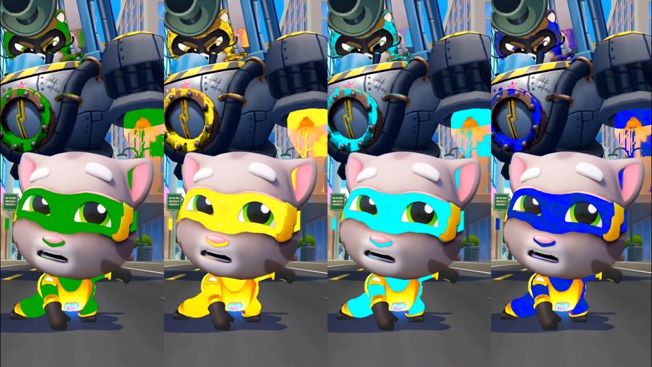 Talking Tom Hero Dash 4x Super Hero Tom New Color Suites & Designs Saved The Angela & Boss Fights