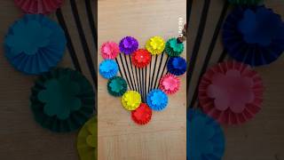 Amazing paper flower wall decor craft diy? wall hanging youtubeshorts trending Ms craft