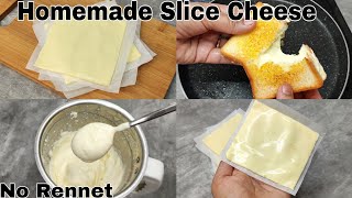 Homemade Processed Cheese Slice Without Rennet In 20 Mins | 60रू मे 300रू का चीज बनाए बिना मेहनत के|