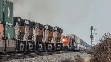 Trains Meet at 50 mph, on the SAME Track!! 7-Engine Union Pacific Diverted by Crossover. 