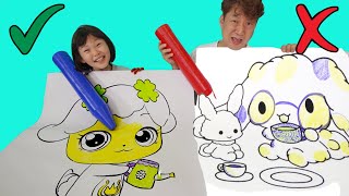 3마카 첼린지 라임 vs 라파 3마커 챌린지 티니핑 & 시나모롤 Sanrio Drawing 3 Marker Challenge | LimeTube 라임튜브