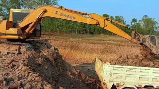 AX CAT 312B Excavation pond for water / Land truck # Put new village