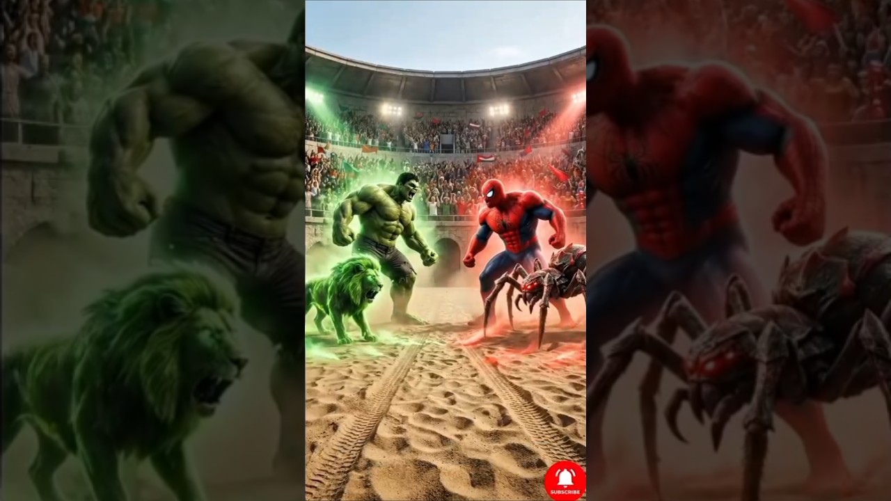 Hulk vs Spiderman fight 😲 