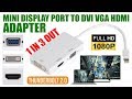 Mini Displayport DP Thunderbolt to HDMI VGA DVI Adapter For MacBook Pro Mac Air