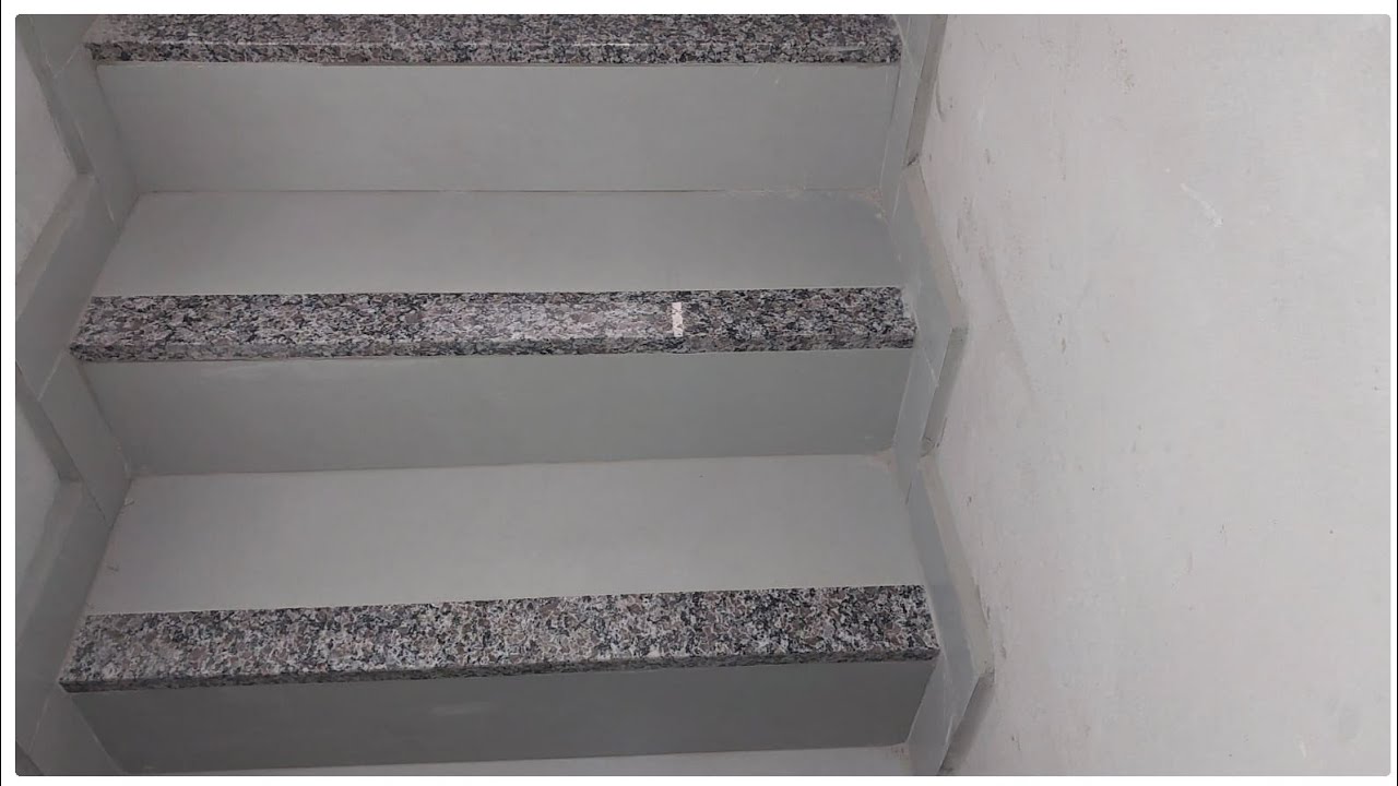 Escada revestida de piso cerâmico com granito ocre - YouTube