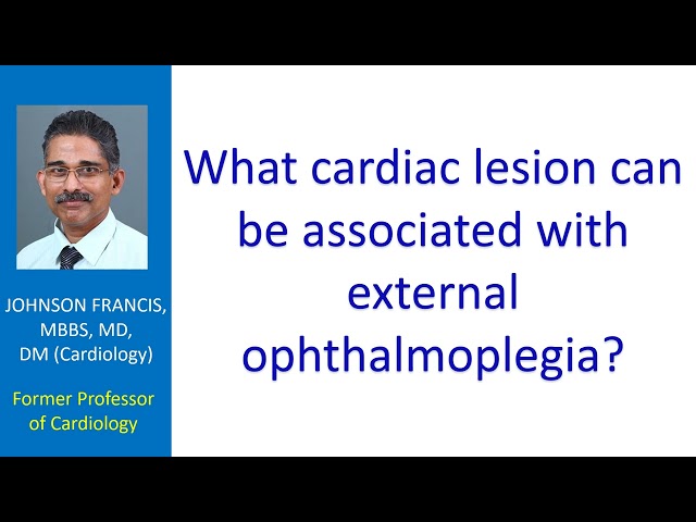 What cardiac lesion can be associated with external ophthalmoplegia? class=