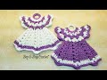 How To Crochet A  Pair Of Vintage Dress Potholders & Dish Soap Dress TUTORIAL FOR POTHOLDERS  #380