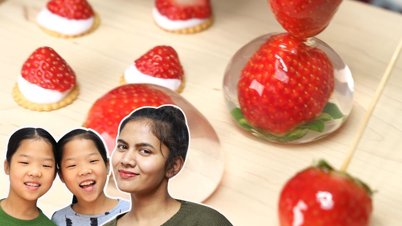 ⁣Strawberry Tanghulu WaterJelly TwinRoozi Family Mukbang 쌍둥이루지 가족  स्ट्राबेरी लेने का अनुभव VAN ASMR