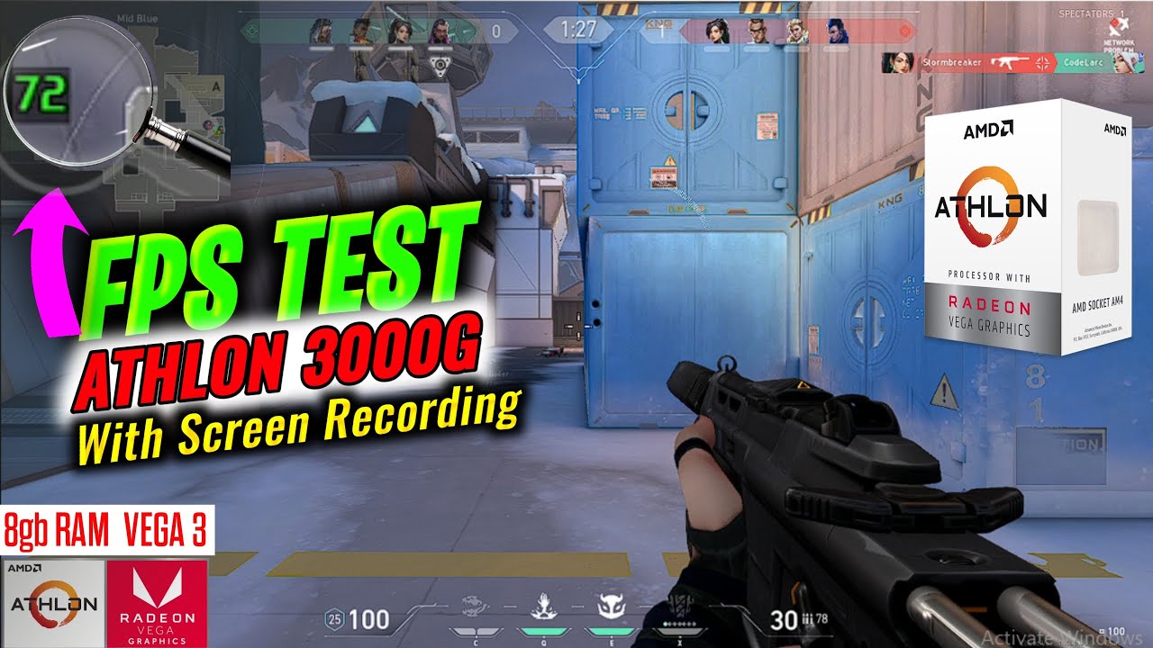 SCREEN RECORDING VALORANT ON ATHLON 3000G 8gb RAM NO OC FPS TEST YouTube