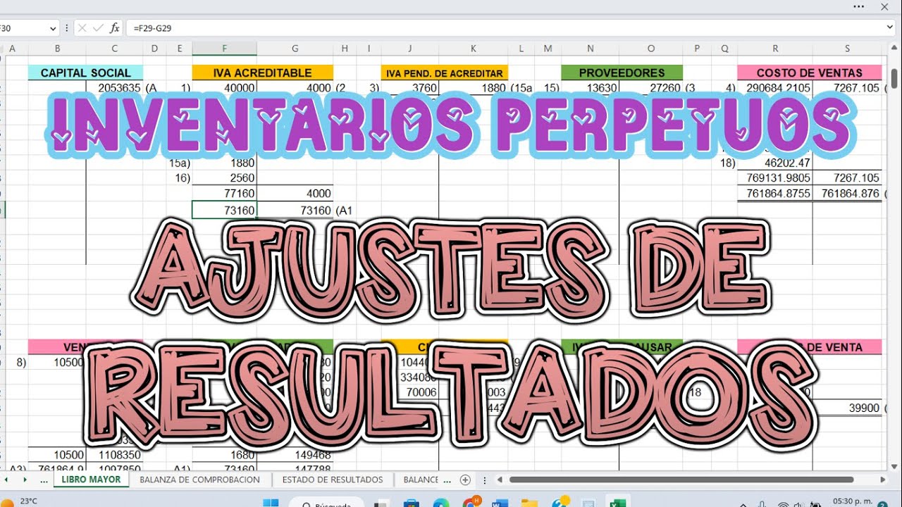 AJUSTES DE RESULTADOS // INVENTARIOS PERPETUOS - YouTube