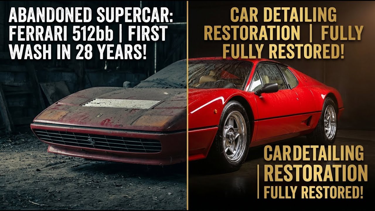 Abandoned Supercar: Ferrari 512bb | First Wash in 28 Years! | Car Detailing Restoration