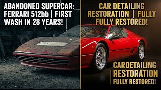 Abandoned Supercar: Ferrari 512bb | First Wash in 28 Years! | Car Detailing Restoration