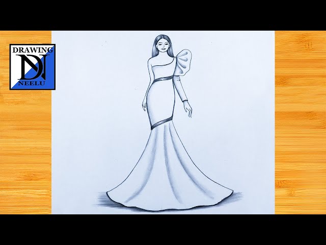 Woman dress sign pencil sketch imitation Vector Image