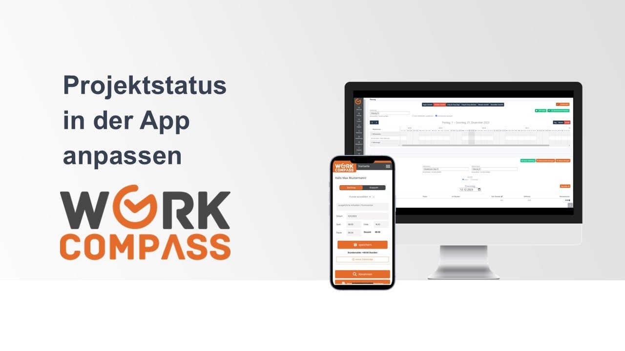 Workcompass WorkCompass - Projektstatus in der App anpassen - YouTube