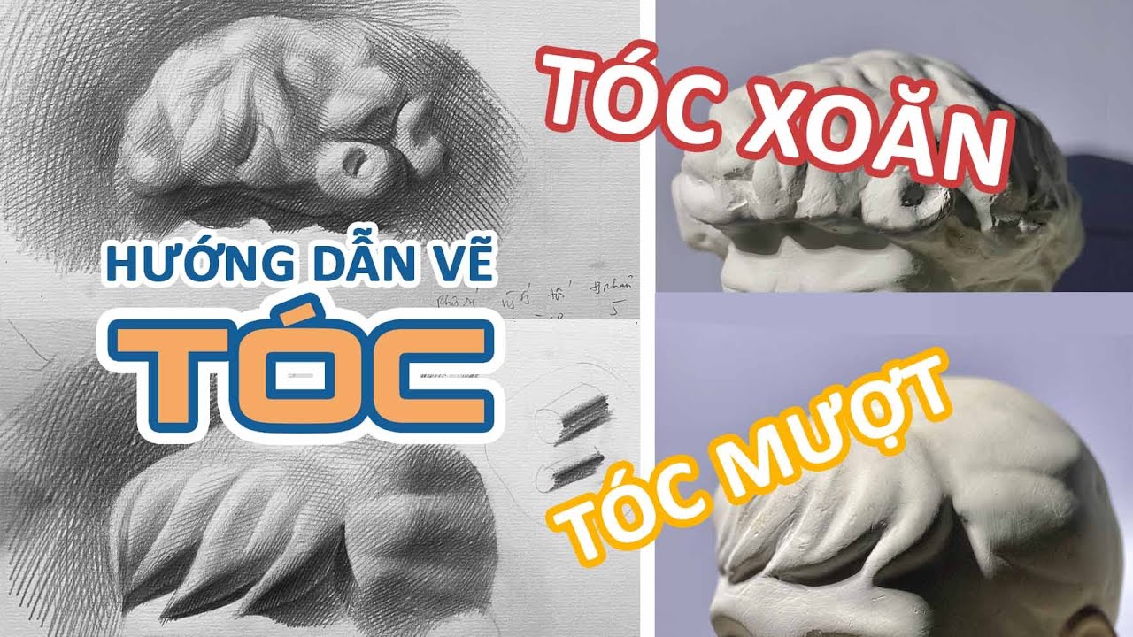 Hướng dẫn vẽ TÓC : Tóc xoăn, tóc mượt,.. cho tượng thạch cao | Võ ...