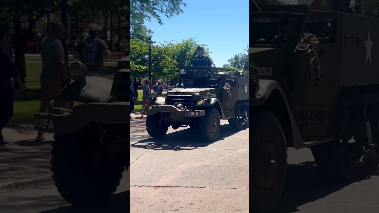 M2 Half Track Car classic cruising at green field village motor muster