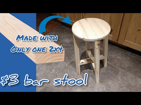 Making A $3 bar stool from a 2x4 | woodworking | diy gift ideas