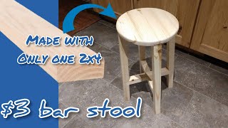 Making A $3 bar stool from a 2x4 | woodworking | diy gift ideas