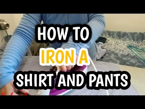 How to iron a long sleeve shirt and pants or trousers? paano magplantsa ng damit?