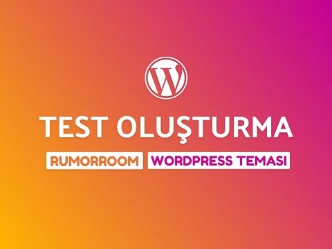 Test Sistemi - RumorRoom Wordpress Portal Teması