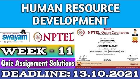NPTEL HUMAN RESOURCE DEVELOPMENT WEEK 11 ASSIGNMENT ANSWERS | 2021