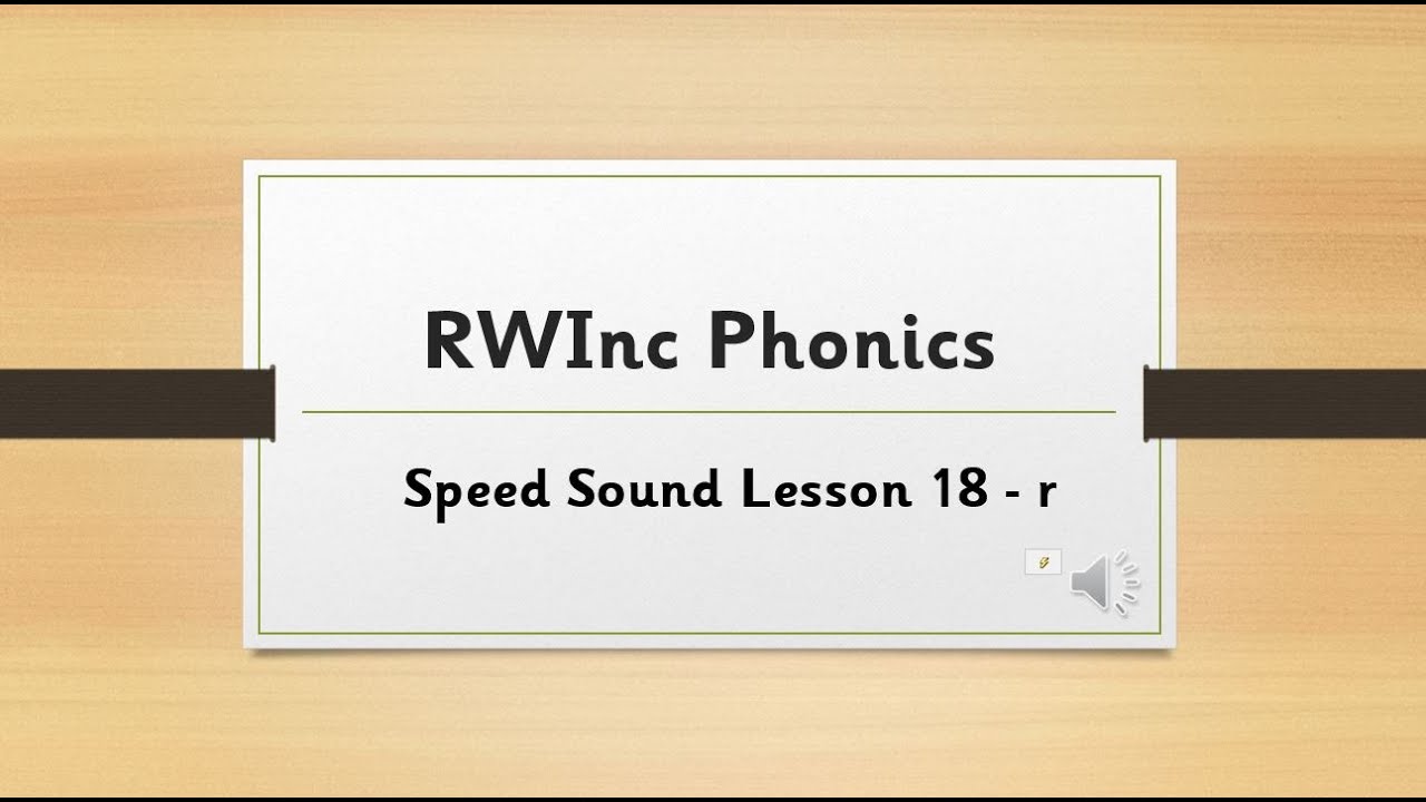 RWINC Speed Sounds Lesson 18 r - YouTube
