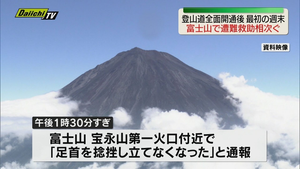 A Series of Rescues on Mt. Fuji During the First Weekend Since