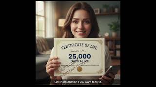 DaysAlive Certificate Template → unlimited use, print it for everyone you love. LinkinBio #daysalive
