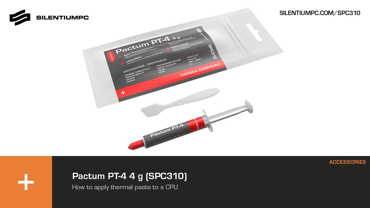 Pactum PT-4 4 g (SPC310) - How to apply thermal paste to a CPU - YouTube