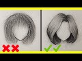 تعلم الرسم اخطاءك في رسم الشعر وكيف ترسمه بشكل صحيح رسم الشعر بالرصاص للمبتدئين