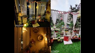 Balcony makeover  Small balcony decorating ideas grass , curtains , plants  DIY with small budget