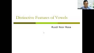 Distinctive features of vowels