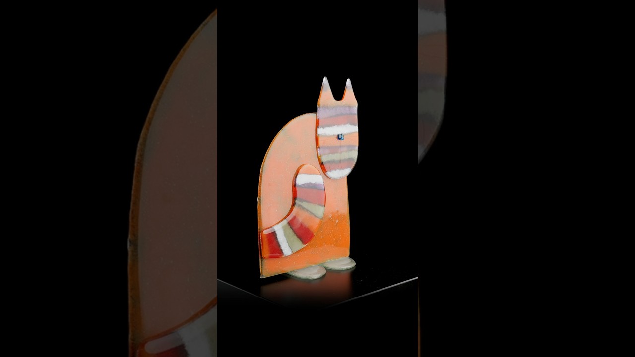 Poes 5 - Monika Rubaniuk | Galerie Sous-Terre | Kunst | Sculptuur | Glaswerk | Dier | Poes