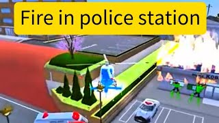 Huge fire in police station burn 🔥everything 🧐🧐 #sakuraschoolsimulatorSakura school #sakura #carton 