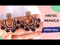 Zarcillos/ ARETES EN MOSTACILLA Y CRISTALES | Aretes Abanico | Fáciles Paso a Paso