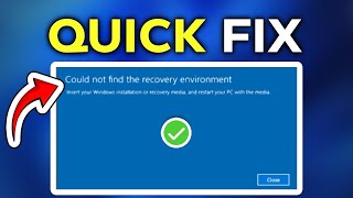 How To Fix "Could Not Find The Recovery Environment" on Windows 11/10