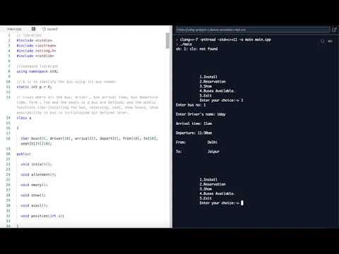 Bus Management system in C++ - YouTube
