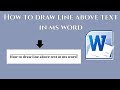 How to draw line above text in ms word
