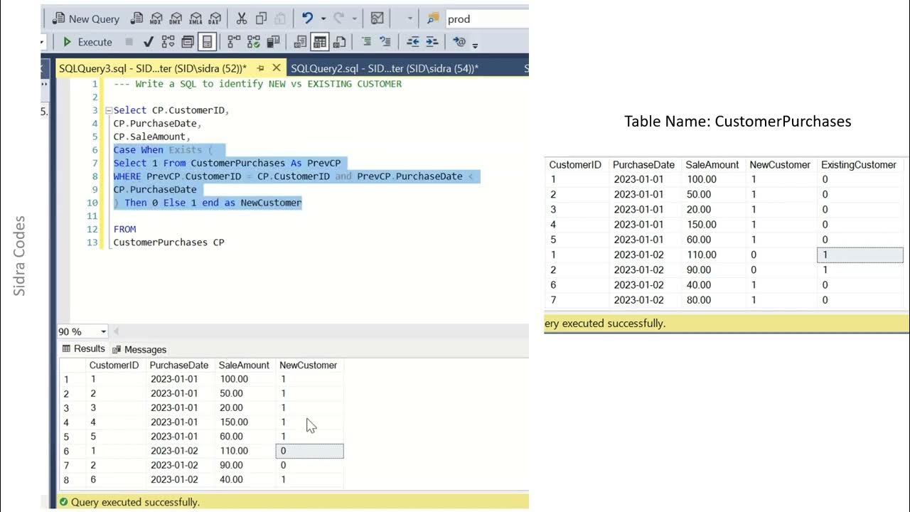 Advanced SQL: New vs Returning Customers - YouTube