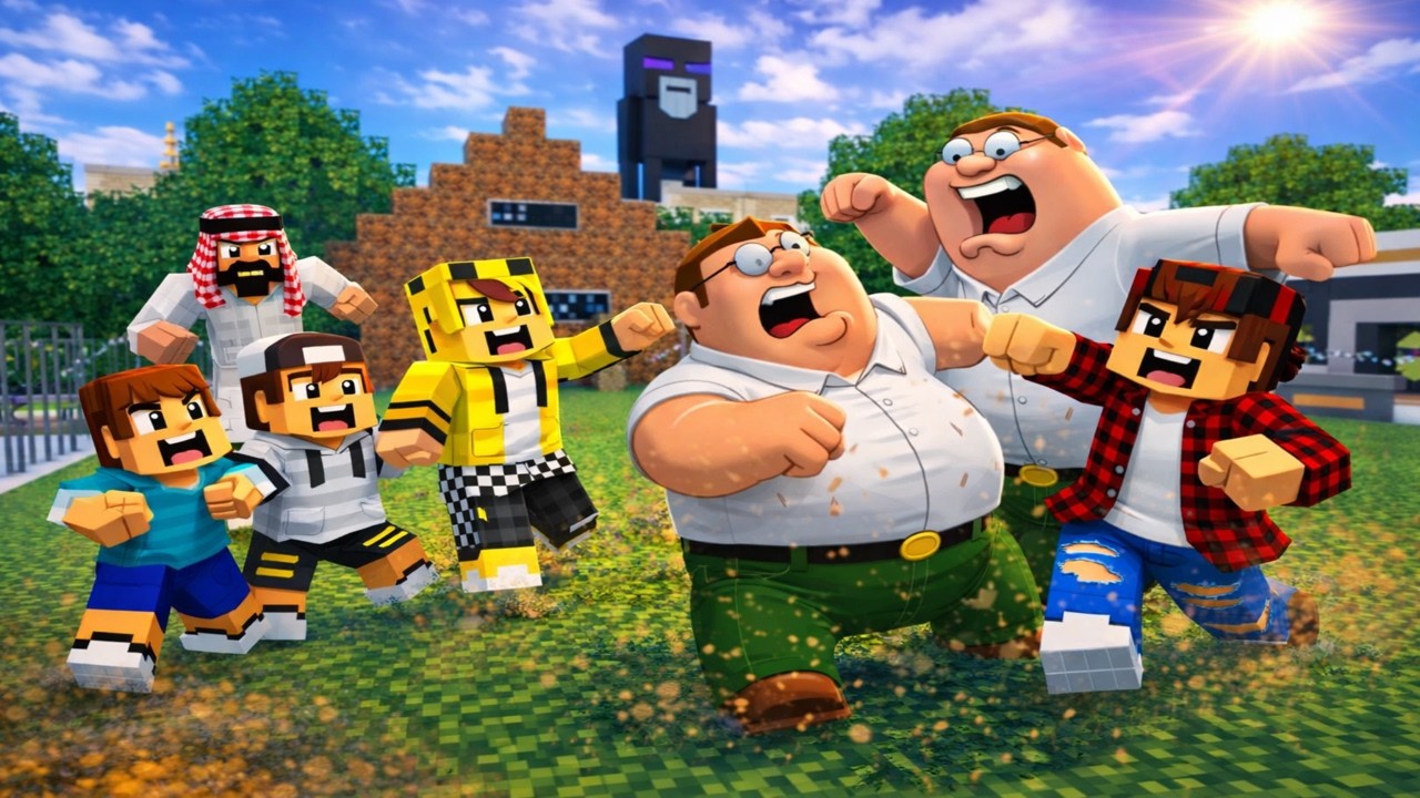 ماين كرافت لكن عركة جيجي وعبوسي وكعبول مع شخص غريب ودخلنه السجن 😨😱 #فلم_ماين_كرافت